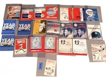 Lot Of 22 Vintage Yankee Yearbooks  #1