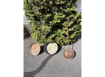 Rare Antique Handmade Roaster, Copper Bowl And Iron Pan