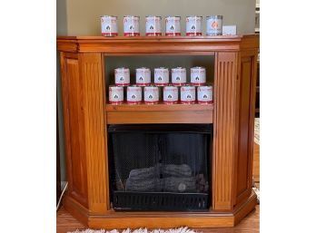 Vintage Fireplace Mantel With Jekked-fuel Fireplace And Vent Free Gel Fuele 18 Packs