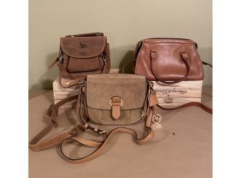 MK Leather/suede Crossbody Bag, Vintage Leather Bag Hand Crafted By Rustic Leather And  Vtg Coach Leather Bag