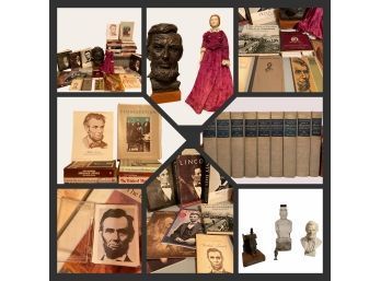 Great Lot Of President Lincoln: Lincoln Bust Austin Prod, 9 Volume Set And Other Books, Mary Todd Lincoln Doll