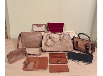 Coach Leather And Suede Handbags, Coach Leather Wallets, Blumarine Vtg Suede Handbag And Vintage Cluthes