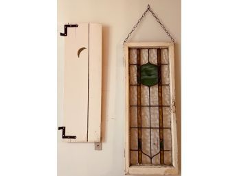 Antique Stained Glass Window Panel And Antique Decorative One Door/window Panel