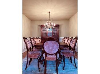 Top Quality Stunning Kimball Furniture Mahogany Carved Parlor Chairs Set Of 12 Original Finish With Its Table