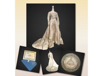 Original Handmade Art Deco Beaded Ivory Wedding Dress 1950 W/warranty From Circle Heirloom Guardians Size S/XS