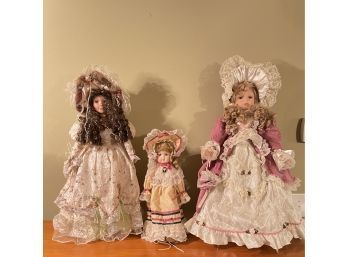 Lot Of 3 Beautiful Vintage Dolls
