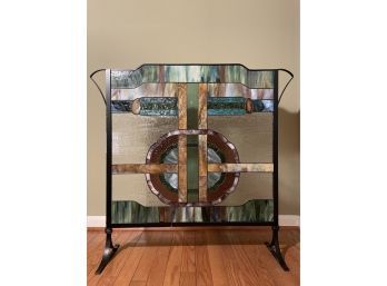 Gorgeous Stained Glass Fire Screen
