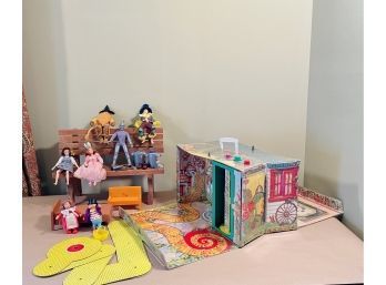 Rare Vintage Munchkinland Playset With Its Wizard Of Oz Action Figures