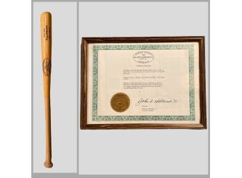 Babe Ruth Hillerich & Bradsby Lousville Slugger 125 R 1935 Baseball Bat W/signed Certificate Of Authenticity