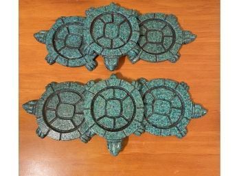 Joyeria Ropa Piel Arts Six Coasters Turtle Shape Should Be Malachite In Resin