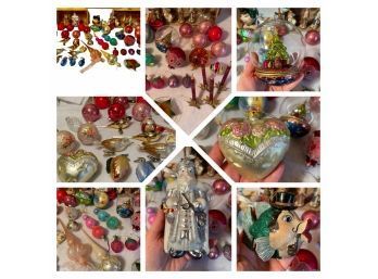 Beautiful Collection Of Vintage Glass Christmas Ornaments
