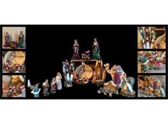 Blown Glass Sculptures Of The Nativity, Other Vintage Nativity Collectibles & Collection By Hawthorne Village