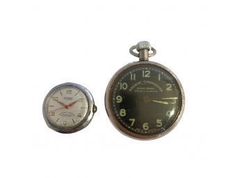 Antique Eloga 17 Jewels Antimagnetic Watch And Railway Timekeeper  Pocket Watch  (not Tested) #21