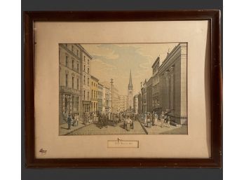 Genuine Etching By Varin 'Wall Street 1856' 24.5 X 30.5 Has Original Label On The Back