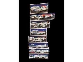 Hess - Collection Of Trucks And Helicopter With Motorcycle And Cruiser 8 Brand New Boxes