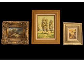 Gorgeous Antique Framed Wall Arts Some Are Artist Signed 18 X 20, 17 X 17.5, 13.5 X 11