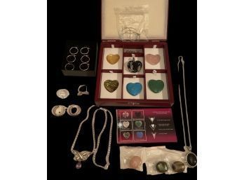 Lot Of Sterling Silver Jewelry And Gemstone Pendants   #30