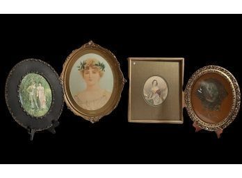 Beuatiful Lot Of Antique Vintage Artwork Includes Portrait Of A Lady By Virgilio Tojetti (Signed)  And More