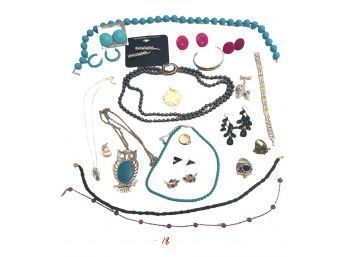 Vintage Jewelry Lot Of Necklaces, Bracelets, Earrings, Rings, Pendants #18