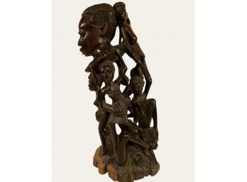 Gorgeous African Ebonywood Carving Tree Of Life Statue Approximately 18.5 Inch