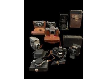 Large Lot Of Vintage Cameras And Lenses