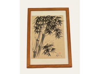 Chinese Ink Painting Of Bamboo Signed Red Seal 12 X 18.5