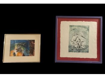 Lot Of 2 Beautiful Arts: Signed And Numbered By  Annelies Van Dommelen And Watercolor Signed By Lilly