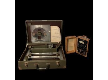 Air Force Issued Chrome-plated Manganese Bronze Focalscope In Box And Vtg Fluxmeter Gaussmeter Model TS 15A/AP