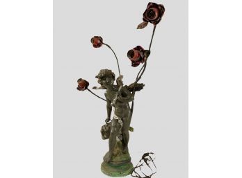 Art Nouveau Sculpture Table Lamp (is Very Old And Not Tested)