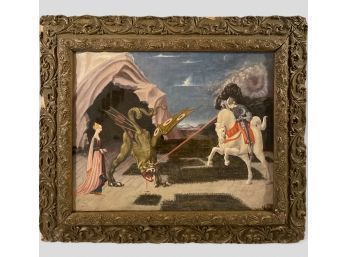 Paolo Uccello Art Antique Painting St. George And The Dragon (Antique Reproduction) 23 X 26.5