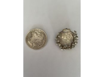 1889 Morgan Dollar And Sweden 2 Kronor 1897 Coin     #46