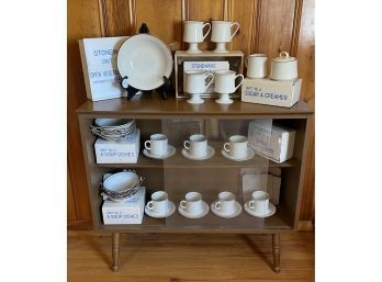 Kanney Spring Flower Stoneware 7 Saucers & Cups, 4 Coffee Mugs, 8 Soup Dishes, 1 Vegetable, Creamer&sugar (new