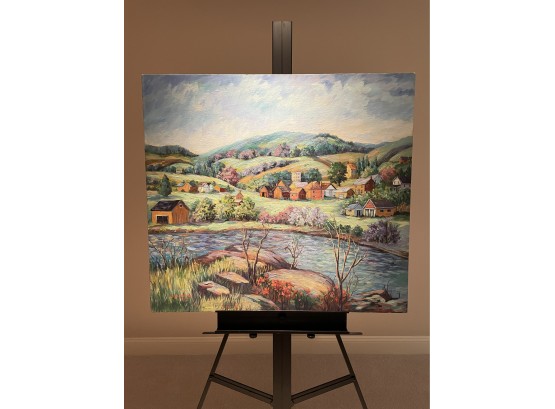 Ann Yost Whitesell 'Spring In The Valley' Original Oil On Canvas C 1974, 36' By 40' Signed Unframed AW0252