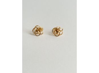 14K Gold Knot Stud Earrings 2.20 G   #13