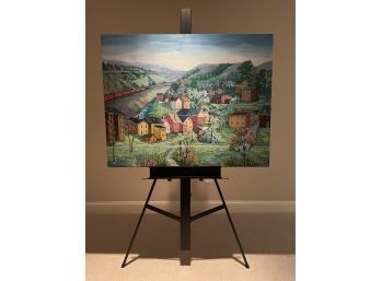 Ann Yost Whitesell 'Panther Hollow Pittsburgh PA' Original Oil On Canvas C 1974, 36' By 46' Unframed AW0026