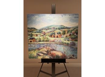Ann Yost Whitesell 'Spring In The Valley' Original Oil On Canvas C 1974, 36' By 40' Signed Unframed AW0252