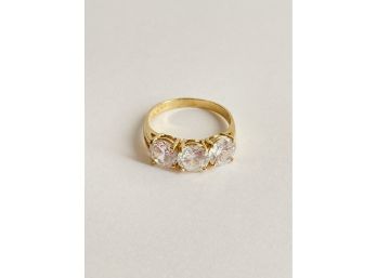 14K Yellow Gold 3 Stone Engagement Ring   #9
