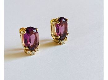 1980s Christian Dior Amethyst Purple Clip-on Earrings Signed