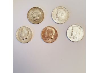 Set Of 5 1964 90 Silver Kennedy Half Dollars  #9