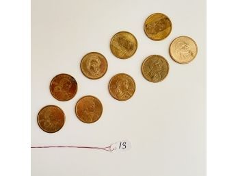 Lot Of Mixed Dollar Coins Sacagawea One Dollar Coins, Buchanan And Adams Presidential Dollar Coins  #13