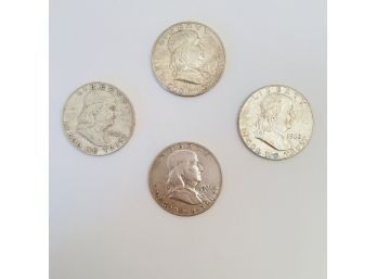 Silver Franklin Half Dollars Set Of 4     #10