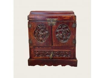 Very Old Antique Chinese Dynasty Handcarved Chest/storage With Drawers