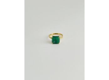 750 Yellow Gold Raw Emerald Engagement Ring 3.13G