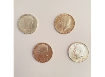 Set Of 4 1964 90 Silver Kennedy Half Dollars  #8