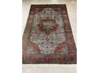 Beautiful Hand - Knotted Persian Silk Rug 110' X 71'