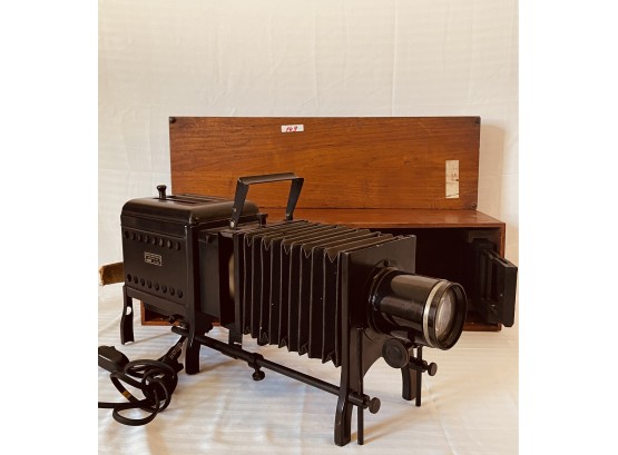 Gorgeous Early 20th Century Bausch & Lomb Glass Slide Projector In Case   #149