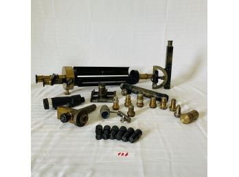 Vintage Brass Microscopes And Lenses   #128