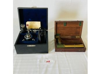 Lot Of 2 Antique Vintage Microscopes  #116