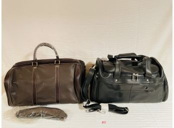 Two Brand New Leather Travel Duffle Bags  #95
