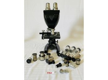 Vintage Bausch & Lomb Microscope And Microscope Objective Lenses  #122